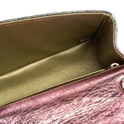 Pre Owned Chanel Rainbow Crinkled Leather Reissue 2.55 Classic 224 Flap Bag