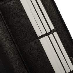 Pre Owned Chanel Black Leather Camellia Zip Around Travel Organizer