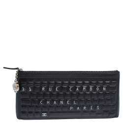 Chanel Black Leather Keyboard Clutch Chanel