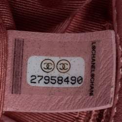 Pre Owned Chanel Pink Tweed Small Pearl Handle Flap Bag