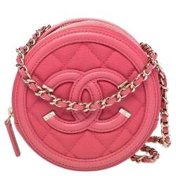Chanel Pink Quilted Caviar Mini Messenger Bag Gold Hardware, 2022 (Like New)