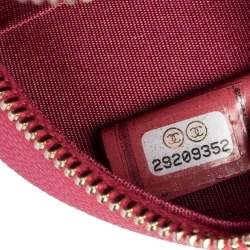 Pre Owned Chanel Red Quilted Caviar Leather Round CC Filigree Crossbody Bag