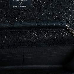 Pre Owned Chanel Navy Blue/Black Lace Overlay Suede Classic Wallet on Chain