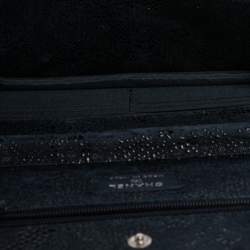 Pre Owned Chanel Navy Blue/Black Lace Overlay Suede Classic Wallet on Chain