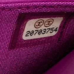 Chanel Purple Quilted Lambskin Leather Coco Boy Wallet on Chain