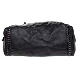 Pre Owned Chanel Black Leather CC Chain Around Bowling Bag