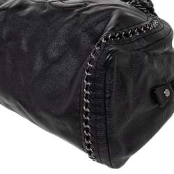 Pre Owned Chanel Black Leather CC Chain Around Bowling Bag