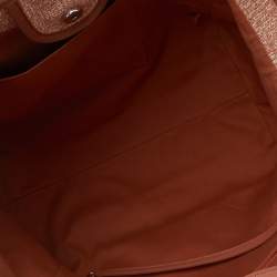 مملوكة مسبقًا Chanel Bronze/White Woven Canvas And Raffia Large Deauville Bag