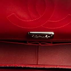 مملوكة مسبقًا Chanel Red Python Leather Jumbo Classic Double Flap Bag