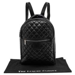 Pre Owned Chanel Black Quilted Nylon Coco Cocoon Backpack