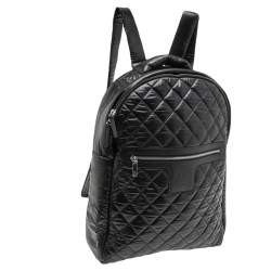Pre Owned Chanel Black Quilted Nylon Coco Cocoon Backpack