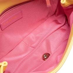 Pre Owned Chanel Yellow Leather Entwined Chain Shoulder Bag 