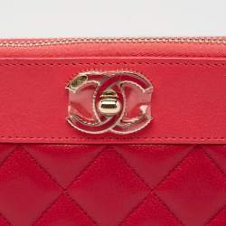 مملوكة مسبقًا محفظة شانيل ميدموزيل جلد مبطنة وردية بسحاب ملتف