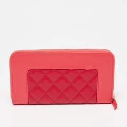 مملوكة مسبقًا محفظة شانيل ميدموزيل جل د مبطنة وردية بسحاب ملتف