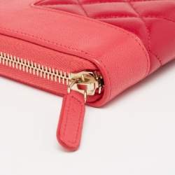 مملوكة مسبقًا محفظة شانيل ميدموزيل جلد مبطنة وردية بسحاب ملتف