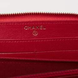 مملوكة مسبقًا محفظة شانيل ميدموزيل جلد مبطنة وردية بسحاب ملتف