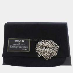 Pre Owned Chanel Black Caviar Leather Enamel Mini Chain Top Handle Bag 