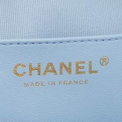Pre Owned Chanel Blue Leather Heart Classic Shoulder Bag