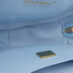 Pre Owned Chanel Blue Leather Heart Classic Shoulder Bag