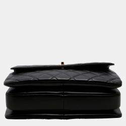 Pre Owned Chanel Black Quilted Lambskin Leather Trendy CC Flap Handle Bag