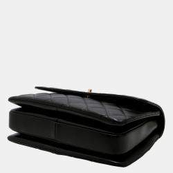 Pre Owned Chanel Black Quilted Lambskin Leather Trendy CC Flap Handle Bag