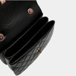 Pre Owned Chanel Black Quilted Lambskin Leather Trendy CC Flap Handle Bag