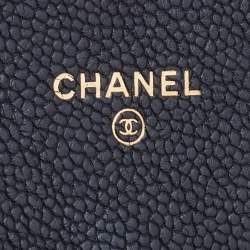 مملوكة مسبقًا محفظة شانيل جلد مبطن أسود بسلسلة