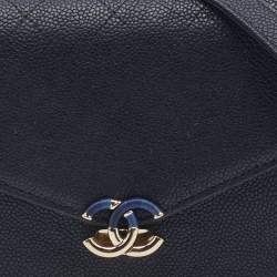 مملوكة مسبقًا محفظة شانيل جلد مبطن أسود بسلسلة