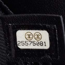 Pre Owned Chanel  Black Leather Embellished Flap Saddle Bag