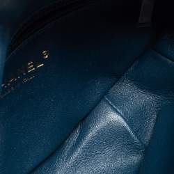 Pre Owned Chanel Blue Quilted Caviar Leather Filigree Belt Bag