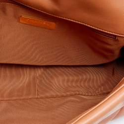 Pre Owned Chanel Brown Quilted Leather Large19 Flap Bag