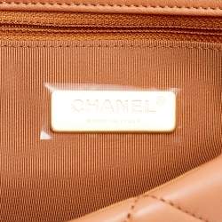 Pre Owned Chanel Brown Quilted Leather Large19 Flap Bag