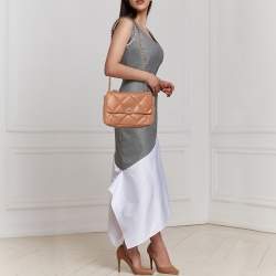 Pre Owned Chanel Brown Quilted Leather Large19 Flap Bag