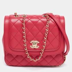 Chanel Fuchsia Quilted Leather Small Lovely Day Flap Bag