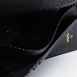 Chanel Black Leather Vintage CC Long Bifold Wallet