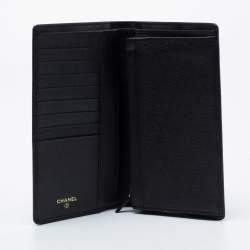 Chanel Black Leather Vintage CC Long Bifold Wallet
