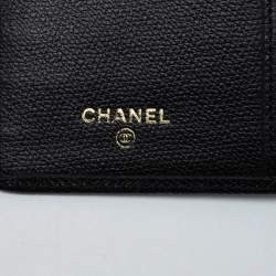 Chanel Black Leather Vintage CC Long Bifold Wallet
