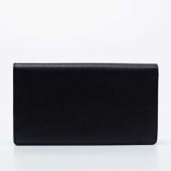Chanel Black Leather Vintage CC Long Bifold Wallet