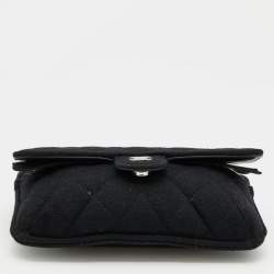 Chanel Black Quilted Jersey Foldable Tote With Chain Bag 
