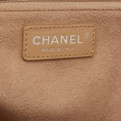 Pre Owned Chanel Beige Leather Large Studded Deauville Tote 