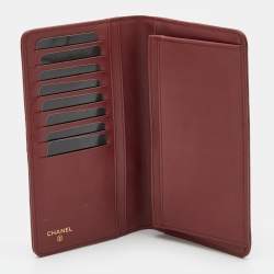 Chanel Burgundy Quilted Caviar Leather Boy L Yen Continental Wallet