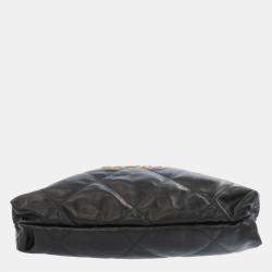 Pre Owned Chanel Black Leather Quilted 22 Backpack 