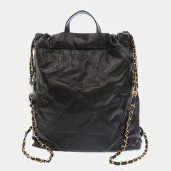 Pre Owned Chanel Black Leather Quilted 22 Backpack 