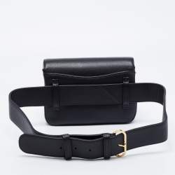 Pre Owned Chanel Black Caviar Leather Captain Gold Waist Bag