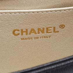 Pre Owned Chanel Black Caviar Leather Captain Gold Waist Bag