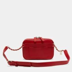 Pre Owned Chanel Red Leather CC Mania Waist Bag