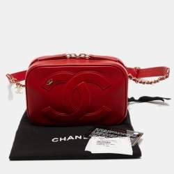 Pre Owned Chanel Red Leather CC Mania Waist Bag