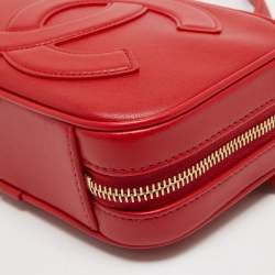 Pre Owned Chanel Red Leather CC Mania Waist Bag