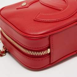 Pre Owned Chanel Red Leather CC Mania Waist Bag