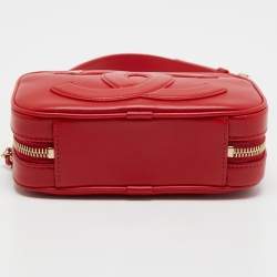 Pre Owned Chanel Red Leather CC Mania Waist Bag